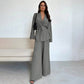 Bestseller🏆 V-Neck Set with Wide-Leg Trousers – Timeless Design & Soft Comfort for Work or Weekend