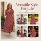 ✨🛍️Fresh Drop - Elegant Floral Print Dress with V-Neck