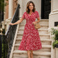 ✨🛍️Fresh Drop - Elegant Floral Print Dress with V-Neck