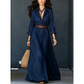 Trending Now⭐ Belted Collared Maxi Dress – Flattering Waist Definition & Soft Drape for Effortless Everyday Elegance