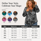 ☀️👚New Arrivals - V-Neck Tie-Dye Top with Lace-Up Detail – Soft Drape & Versatile Style for Any Casual Day