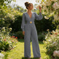 ☀️New Arrivals - V-Neck Belted Jumpsuit with Flowing Wide-Leg