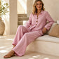 Trending Now👚👖 Long-Sleeve Top & Wide-Leg Pants Set – Soft Drape & Effortless Style for Any Occasion
