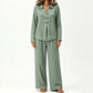 Trending Now👚👖 Long-Sleeve Top & Wide-Leg Pants Set – Soft Drape & Effortless Style for Any Occasion