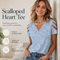 Bestseller🏆 Scalloped Heart Print Top👚Breathable Comfort & Versatile Style in 6 Colors