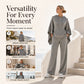 Women's Loose Hooded Cape Top & Wide-Leg Pants Set