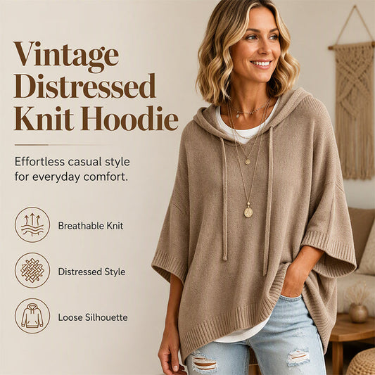 Must-Have🔥👚 Oversized Knit Hoodie with Drawstring