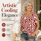 👚New Arrivals - Cooling Fabric V-Neck Top with Artistic Print – Wrinkle-Resistant & Soft Touch for All-Day Wear