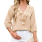 ✨🛍️Fresh Drop - Polka Dot Ruffle V-Neck Blouse
