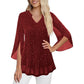✨👚New Arrivals - Sparkly Flare Sleeve Top – Shimmering Fabric & Chic Split Cuff for Glamorous Vibes