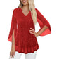 ✨👚New Arrivals - Sparkly Flare Sleeve Top – Shimmering Fabric & Chic Split Cuff for Glamorous Vibes