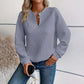 Women's Textured V-Neck Long Sleeve Top