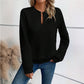 Women's Textured V-Neck Long Sleeve Top