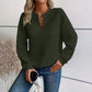 Women's Textured V-Neck Long Sleeve Top