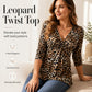 Women's Plus Size Leopard Print V-Neck Top