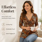 Women's Plus Size Leopard Print V-Neck Top