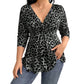 Women's Plus Size Leopard Print V-Neck Top