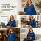 Women's Plus Size Pleated Long Sleeve Top