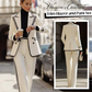 Women's Contrast Trim Blazer and Pant Set