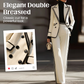 Women's Contrast Trim Blazer and Pant Set
