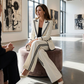 Women's Contrast Trim Blazer and Pant Set