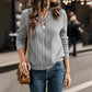 Women's Ribbed Knit Zip-Up Bomber Jacket