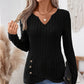 Must-Have👚 Long Sleeve Knit Top with Asymmetrical Hemline – Versatile Layer for Autumn & Winter Style