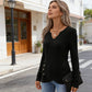 Must-Have👚 Long Sleeve Knit Top with Asymmetrical Hemline – Versatile Layer for Autumn & Winter Style