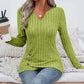 Must-Have👚 Long Sleeve Knit Top with Asymmetrical Hemline – Versatile Layer for Autumn & Winter Style