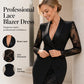✨🛍️Fresh Drop - Blazer-Style Top & Lace Skirt Dress – Asymmetrical Drape & Slimming Waist Accent for Any Formal Event