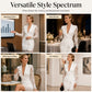 ✨🛍️Fresh Drop - Blazer-Style Top & Lace Skirt Dress – Asymmetrical Drape & Slimming Waist Accent for Any Formal Event