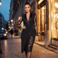 ✨🛍️Fresh Drop - Blazer-Style Top & Lace Skirt Dress – Asymmetrical Drape & Slimming Waist Accent for Any Formal Event