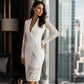 ✨🛍️Fresh Drop - Blazer-Style Top & Lace Skirt Dress – Asymmetrical Drape & Slimming Waist Accent for Any Formal Event