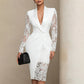 ✨🛍️Fresh Drop - Blazer-Style Top & Lace Skirt Dress – Asymmetrical Drape & Slimming Waist Accent for Any Formal Event