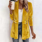 ☀️🧥Seasonal Style - Double-Breasted Velvet Open Cardigan