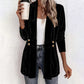 ☀️🧥Seasonal Style - Double-Breasted Velvet Open Cardigan