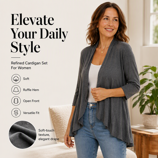 Seasonal Style 🌸Women's 3/4 Sleeve Open Front Cardigan