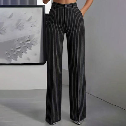 👖New Arrivals - Striped Wide-Leg Trousers with High-Waist – Flattering Silhouette & All-Day Comfort for Any Occasion