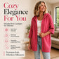 Women's 3/4 Sleeve Hooded Knit Cardigan