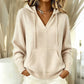 🌸Hot Sale 50% OFF💖Women's Casual Solid V-Neck Hooded Sweater
