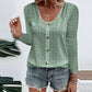 ⌛Limited-Time Offer-Women's Casual Round Neck Pointelle Long Sleeve Top