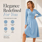 Women's Elegant V-Neck Midi Dress