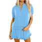 Women's Casual Two-Piece Lounge Set with Ruffles