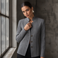 Women's Textured Button Down Blazer Jacket