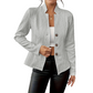 Women's Textured Button Down Blazer Jacket