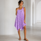 Women's Casual Sleeveless Dress with Asymmetrical Hem