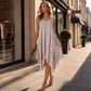 Women's Casual Sleeveless Dress with Asymmetrical Hem