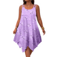 Women's Casual Sleeveless Dress with Asymmetrical Hem