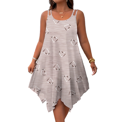 Women's Casual Sleeveless Dress with Asymmetrical Hem
