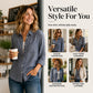 Women's Plaid Long Sleeve Button-Down Shirt